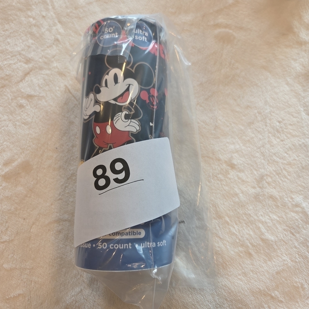 🌴3/$15🌴 Disney Mickey Mouse Tissue 2ply Ultra Soft 50 ct Cup Holder Canister - Picture 7 of 7